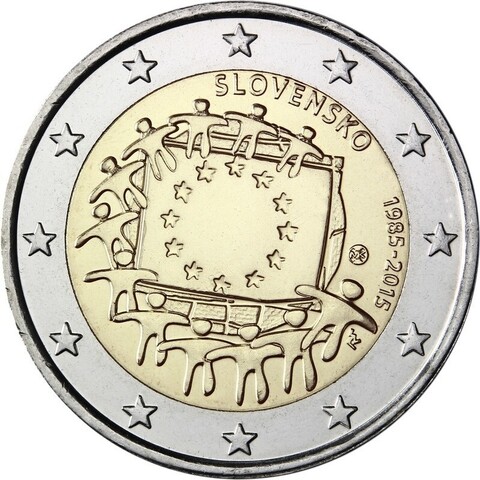2 евро 2015 Словакия - 30 лет флагу Европейского союза