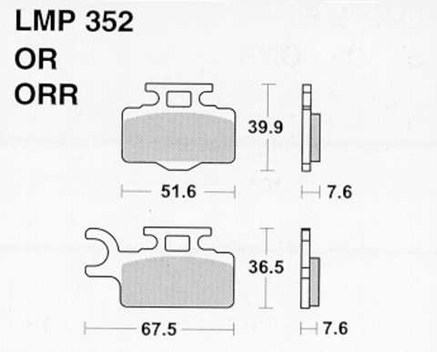 Колодки дискового тормоза AP Racing LMP352 ORR (FDB2110 / FA302)