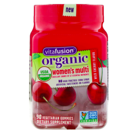 VitaFusion, мультивитамины для женщин, вишня, 90 вегетарианских жевательных конфет  (HALAL)