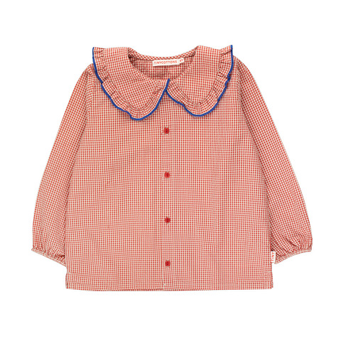 Блуза Tinycottons Check Red Bib Collar