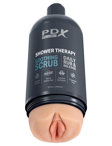 Телесный мастурбатор-вагина Shower Therapy Soothing Scrub - Pipedream PDX Plus RD62221