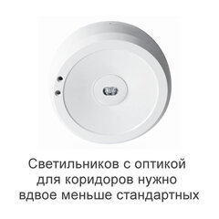 Потолочный аварийный светильник с аккумулятором для освещения путей эвакуации Starlet External SC Intelight