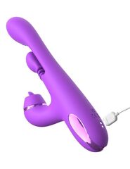 Фиолетовый вибратор с тройной стимуляцией Intimotion Pulse Pro - 24 см. - 