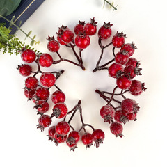 №2 Ягоды Шиповника зонтиком в сахарной обсыпке, на ветке 9 ягод по 15 мм, набор 5 шт.