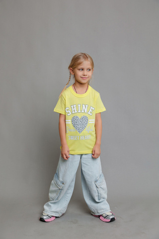 001_БК24 Футболка кор.рукав д/д, желтый