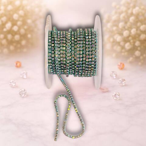 стразовая лента, 2мм,цвет голубой хамелеон, 1метр