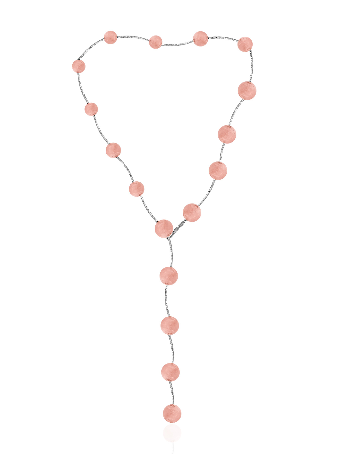 Колье из розового кварца