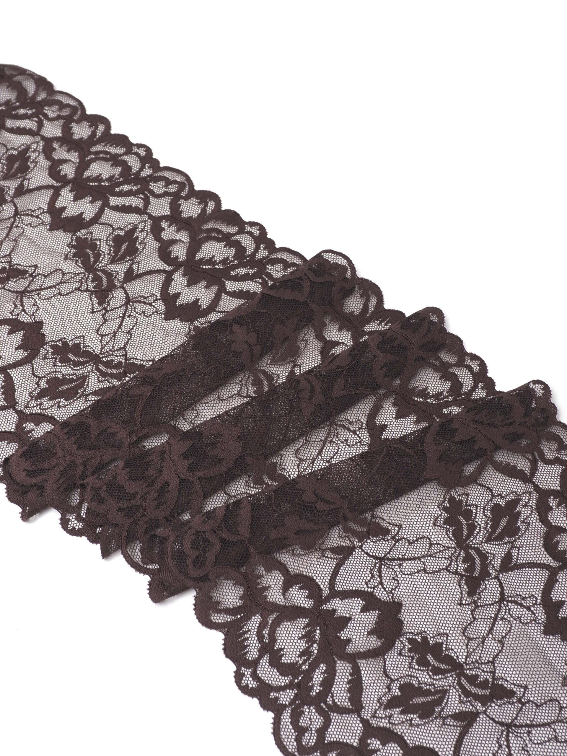 Эластичное кружево для белья цвет шоколад ширина 22 см