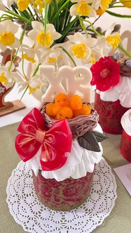 Кулич пуховой с цукатами 9см