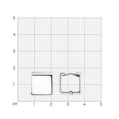 94024157 - Стильные серьги в форме широких кубиков из серебра