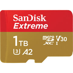 Карта памяти SanDisk 1TB Extreme UHS-I microSDXC + SD Adapter 160MB/s A2 C10 V30