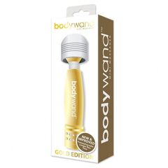 Золотистый жезловый мини-вибратор с кристаллами Mini Massager Gold Edition - 