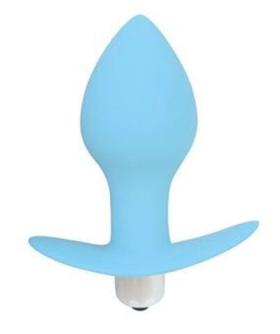 Голубая анальная пробка с вибрацией - 8 см. - Bior toys SWEET TOYS ST-40169-12