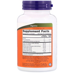 Now Foods, Жевательные ферменты папайи, 180 пастилок