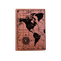 Ежедневник с обработанными краями "Карта мира", рыжий
