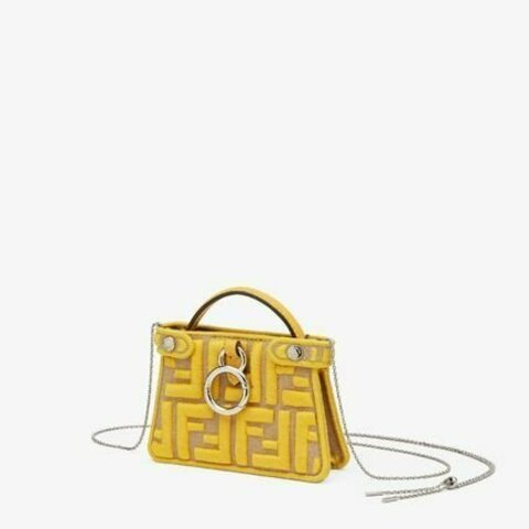 Сумка Fendi Peekaboo Iconic Mini желтый