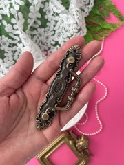 Ручка для шкатулки, бронзовая удлиненная, металлическая, 10*3 см, набор 2 шт.