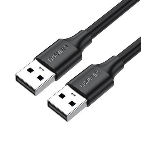 Кабель UGREEN USB-A 2.0 Male to USB-A Male Cable, 3 м, черный US102