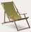 Складное кресло Vilara из акации для улицы салатового цвета