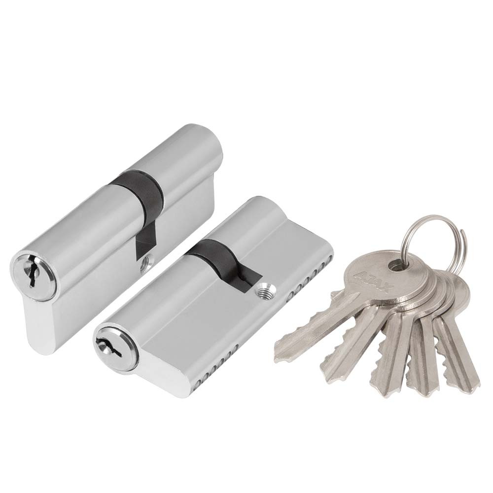 Цилиндр ключ-ключ Аякс (AZ100/60) AZ1000Key60 (25+10+25) CP, цвет хром (гарантия - 12 месяцев)