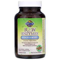 Garden of Life, RAW Enzymes, Men 50 & Wiser, 90 Vegetarian Capsules