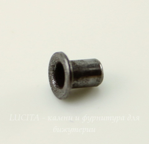 Заклепка с отверстием TierraCast 3,7х2,2 мм (цвет-черный никель), 5 штук