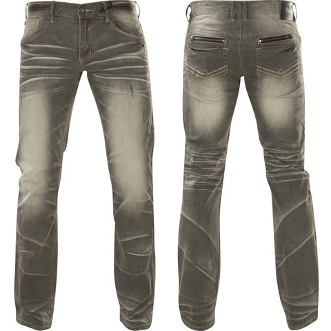 Affliction | Джинсы мужские Ace Standard Norwalk Grey 110SS188 прямые перед и сзади