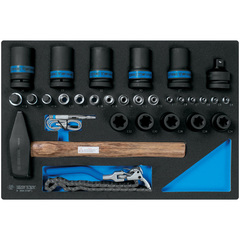 KING TONY (9-99430MFV) Набор ударных головок 1", головок TORX Е-стандарт, молоток, съемник, тестер, ложемент, 30 предметов