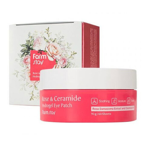 FarmStay Rose & Ceramide Hydrogel Eye Patch - Патчи гидрогелевые с керамидами