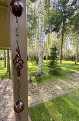Дождевая цепь «Ковка. Корзинка и шар», коричневый глянцевый RAL8017