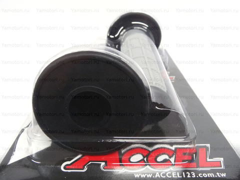 Мото грипсы ACCEL, ручки руля без отверстия, чёрные