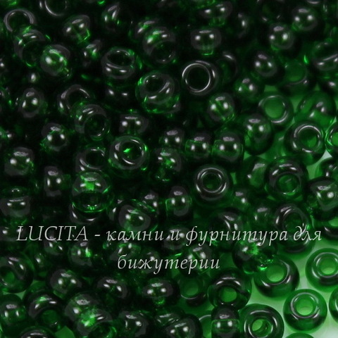 50060 Бисер 8/0 Preciosa прозрачный темно-зеленый