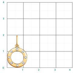 50097 - Подвеска круглая из комбинированного золота