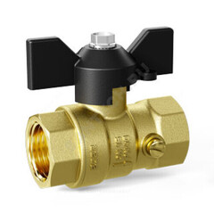 Кран для манометра шаровой латунь Pride Ду 15 Ру16 ВР G1/2" с бабочкой LD 44.340.15