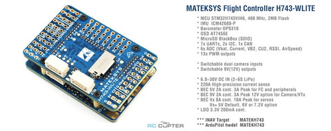 Полётный контроллер Matek H743-WLITE