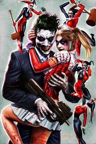 Постер Арт Джокер и Харли Квинн — Poster Art The Joker & Harley