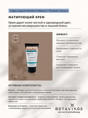 Botavikos Cream Матирующий крем для жирной и проблемной кожи NUTRITION & BALANCE, 50 мл