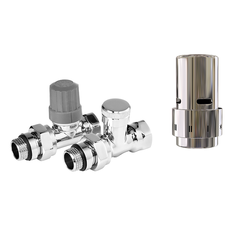 Набор термостатический прямой ROYAL THERMO Design 1/2" Click Хром с термоголовкой Design Хром