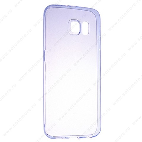 Накладка силиконовая ультра-тонкая для Samsung Galaxy S6 прозрачно-синяя