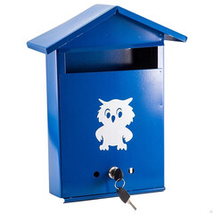 Ящик почтовый "Домик" с замком (синий) (00005423)