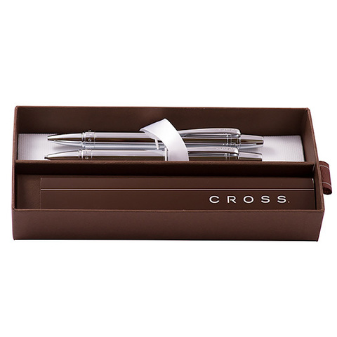 Набор подарочный Cross Nile - Lustrous Chrome, шариковая ручка + карандаш