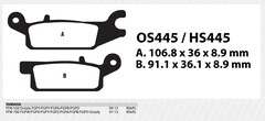 Тормозные колодки для квадроциклов YAMAHA (Grizzly 550, 700) Rival HS445