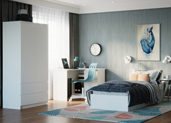 МС Мори Кровать КРМ 900.1/1 (МП/3) (Белый), ДСВ-Мебель