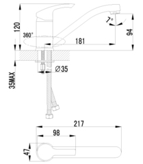 Смеситель для кухни с поворотным изливом LEMARK plus Strike – LM1104C