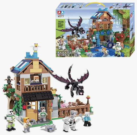 Конструктор Мой Мир - Защита фермы от Эндер-дракона, 820 дет