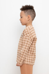 джемпер  для мальчика  КР 302255/лунный свет,клетка к432