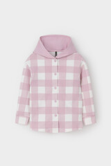 рубашка  для девочки  КР 302698-1/фламинго,клетка виши к541