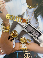 Накладка на пуговицу золотая в виде розы