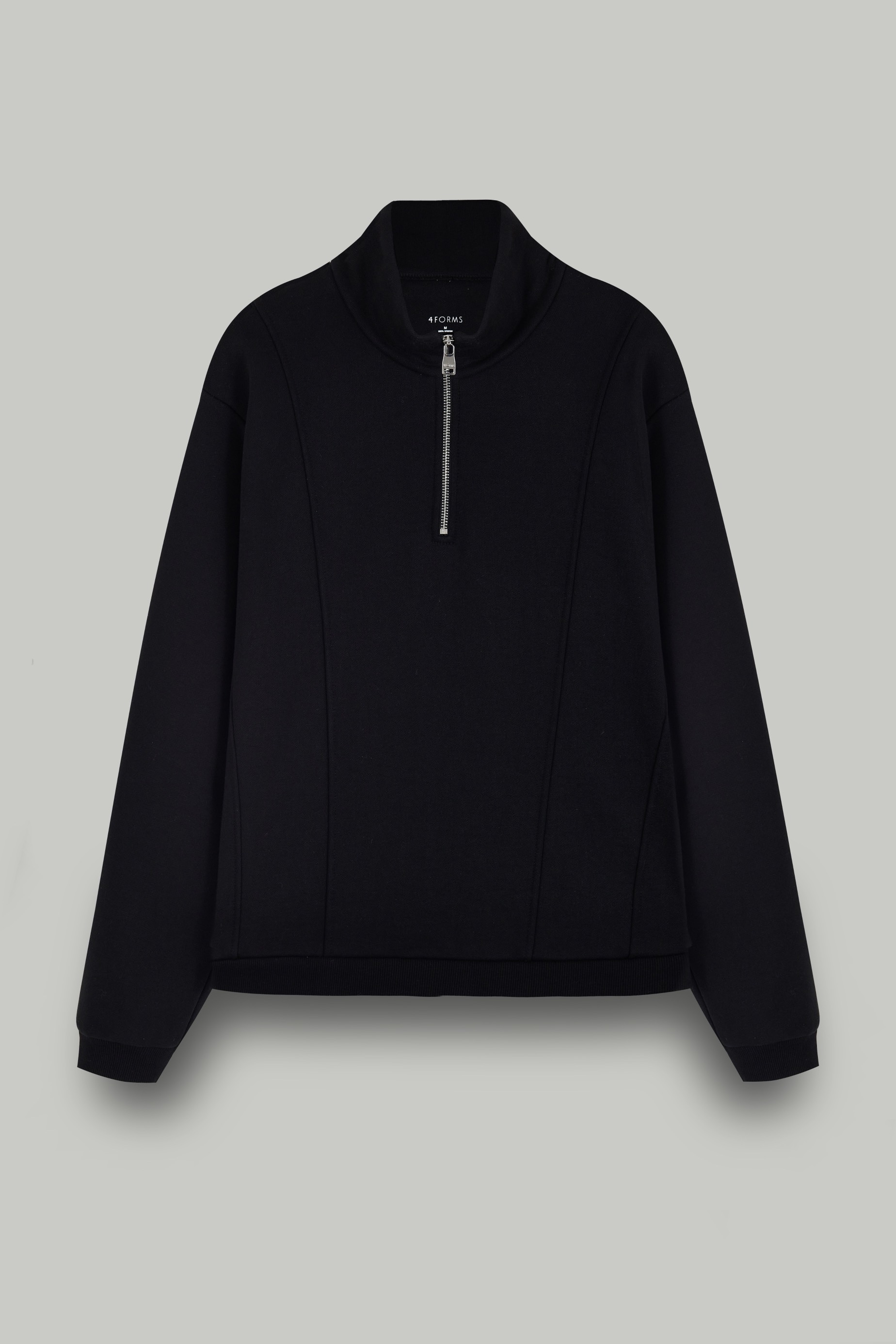 Свитшот из футера с рельефами, черный