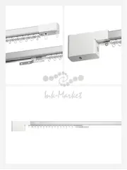 Умный карниз для штор Яндекс YNDX-00591 1,8 - 3,0 м, работает с Алисой, Zigbee  выдвиженой, горизонтальный белый